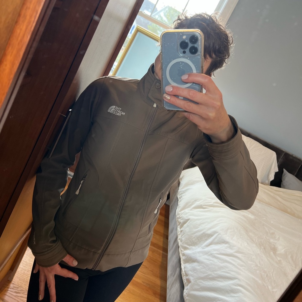 The North Face green small moto jacket